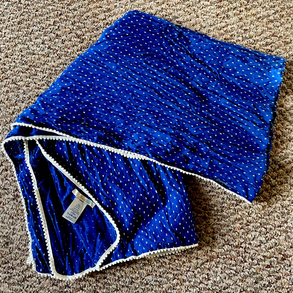 Boden blue dotted blanket scarf